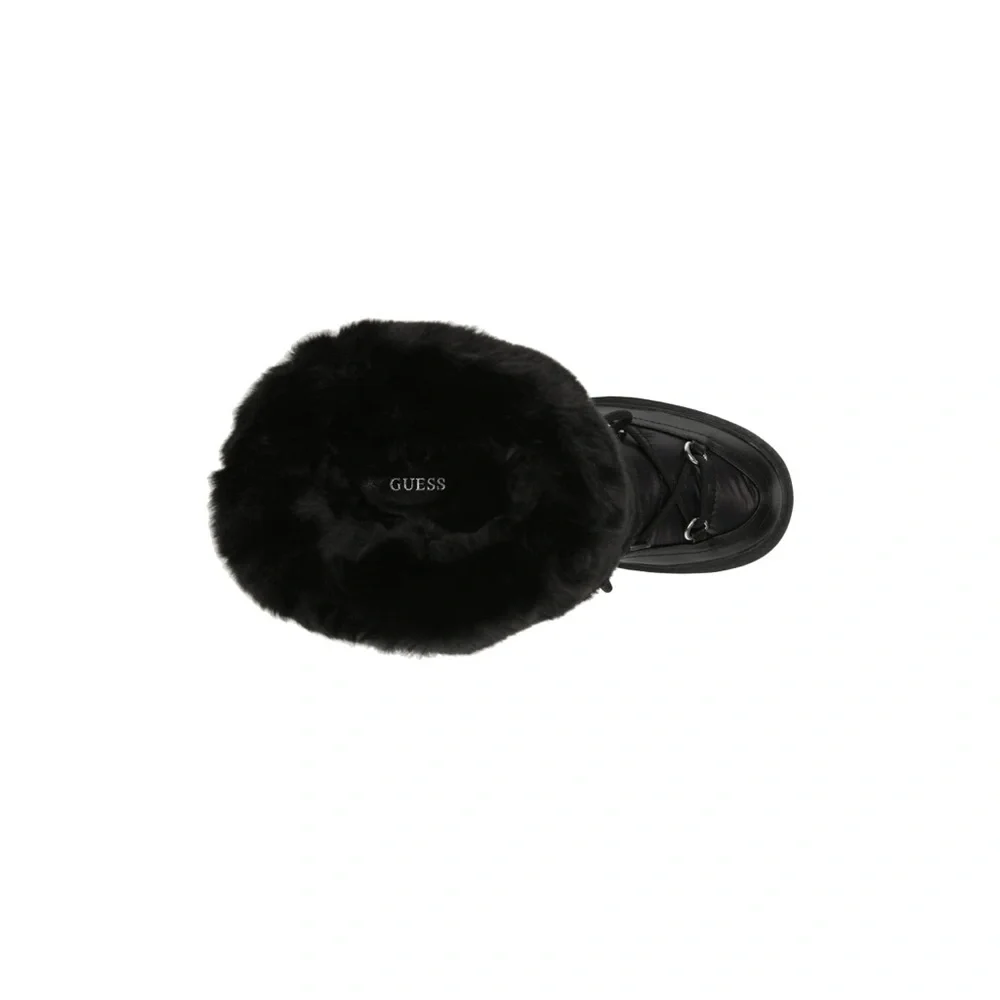 GUESS Women’s Larya Faux Fur Puffer Winter Black Boots Size 9.5 NEW